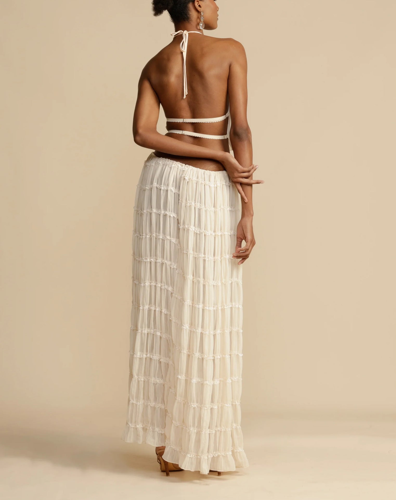Sexy Sleeveless Halter Top And Skirt Two-piece Set