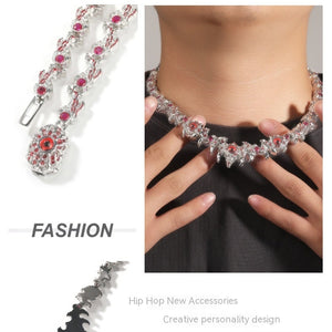 Thorn Diamond-embedded Hip Hop Necklace Men's Special-interest Design Trend