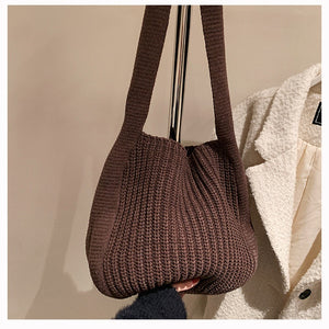 Retro Underarm Single Shoulder Woven Student Handbag