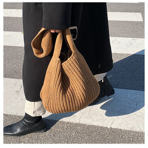 Retro Underarm Single Shoulder Woven Student Handbag