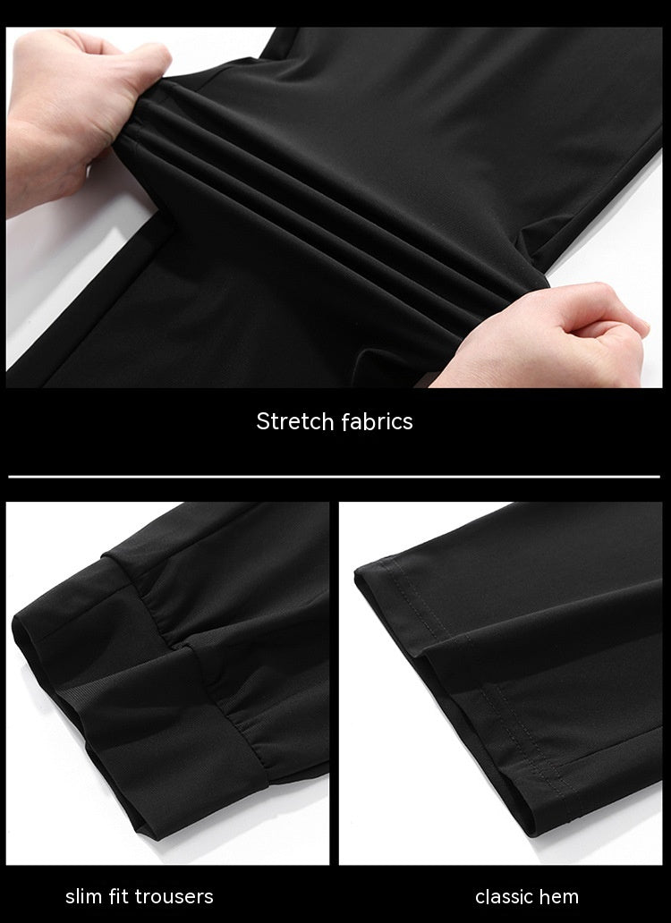 Men's Summer Plus Size Ice Silk Quick-drying Sports Pants