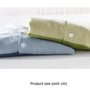 Men's Linen Leisure Color Matching 34 Sleeve Shirt