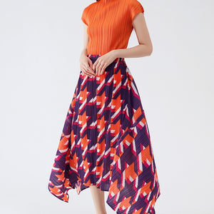 Spring Leisure Wind Houndstooth Skirt High Waist Slimming Slit