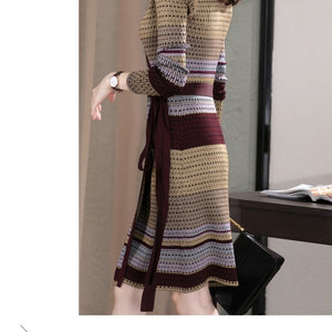 Women's Long-sleeved Knitted Dress