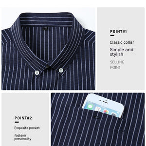 Men's Plus-sized Plus Size Loose Casual Weight-catcher Business Trends Cotton Long Sleeve Shirt