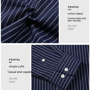 Men's Plus-sized Plus Size Loose Casual Weight-catcher Business Trends Cotton Long Sleeve Shirt