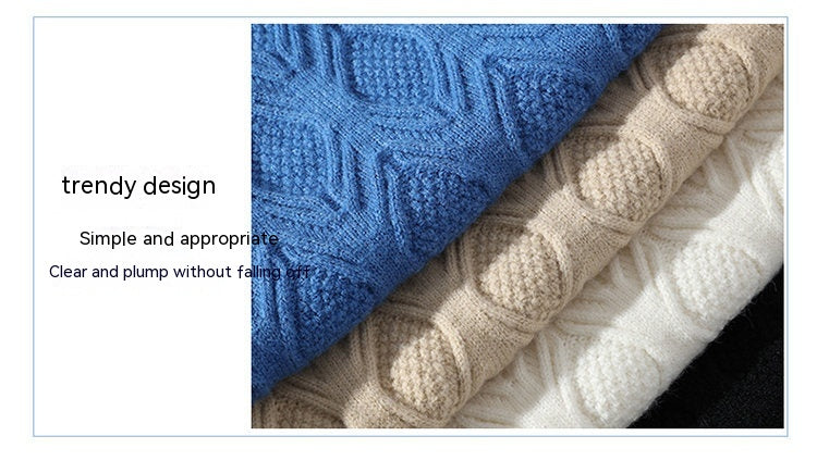 Men's Fashion Casual Solid Color Twisted Sweater
