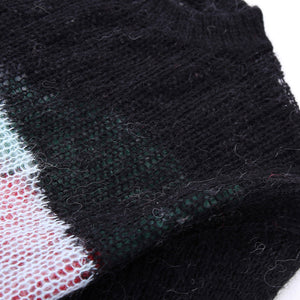 Autumn New Color Matching Hollow Out Knitwear Sweater