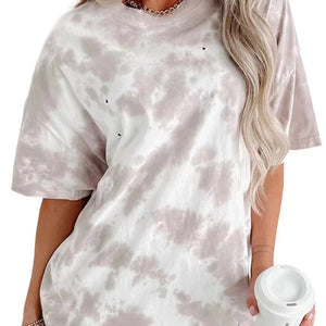 Tie-dye Sun Printed Loose T-shirt Women's Top