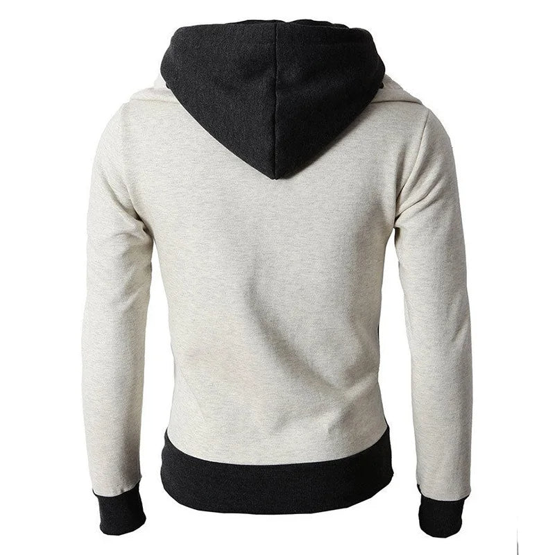 Men's Zip UP Hooded Jacket Two Piece Sports Cardigan Casual Slim Sweatshirt Jacket