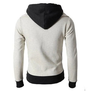 Men's Zip UP Hooded Jacket Two Piece Sports Cardigan Casual Slim Sweatshirt Jacket