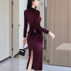 Fashion Personality Velvet Dress Women