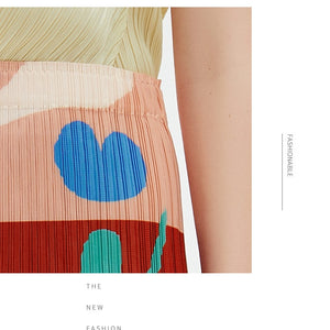 Women's Summer Printed Pleated Skirt