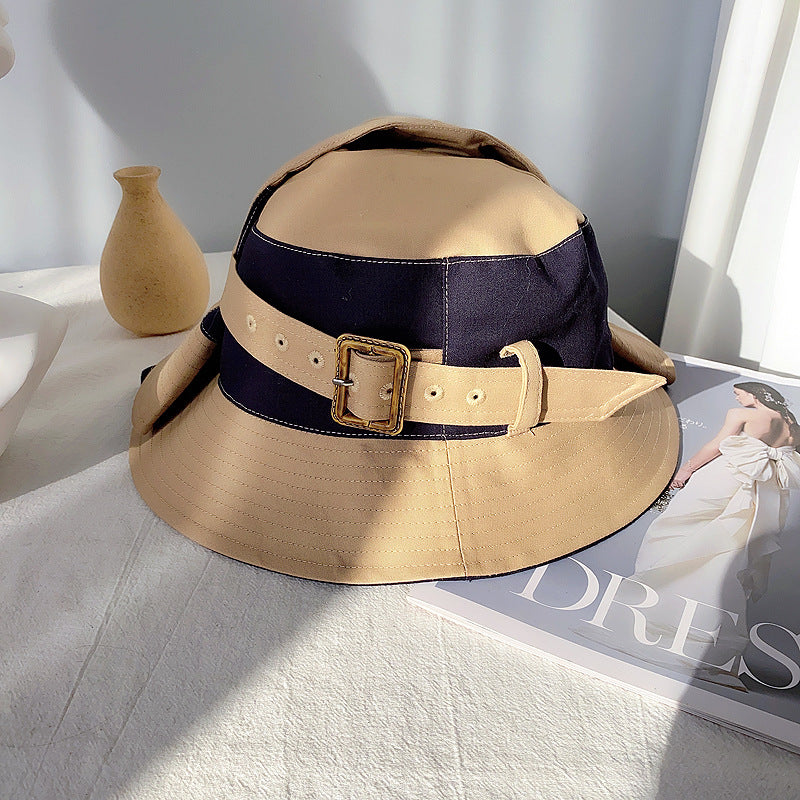 Fisherman Cotton Hat Women's Overalls Wind Bucket Hat Trench Coat Hem