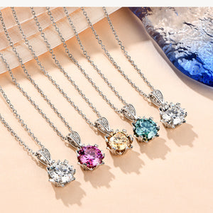 Special-interest Design 2 Karat Sterling Silver Color Moissanite Snowflake Necklace Fashion Versatile