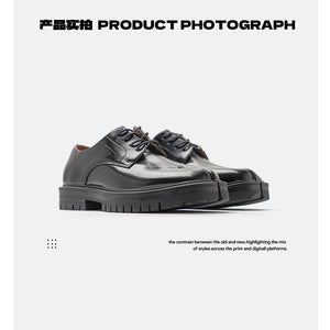 Personalized Low Cut Thick Sole Casual Split Toe Leather Shoes