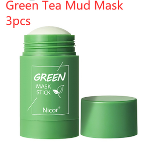 Cleansing Green Tea Mask Clay Stick Oil Control Anti-Acne Whitening Seaweed Mask Skin Care