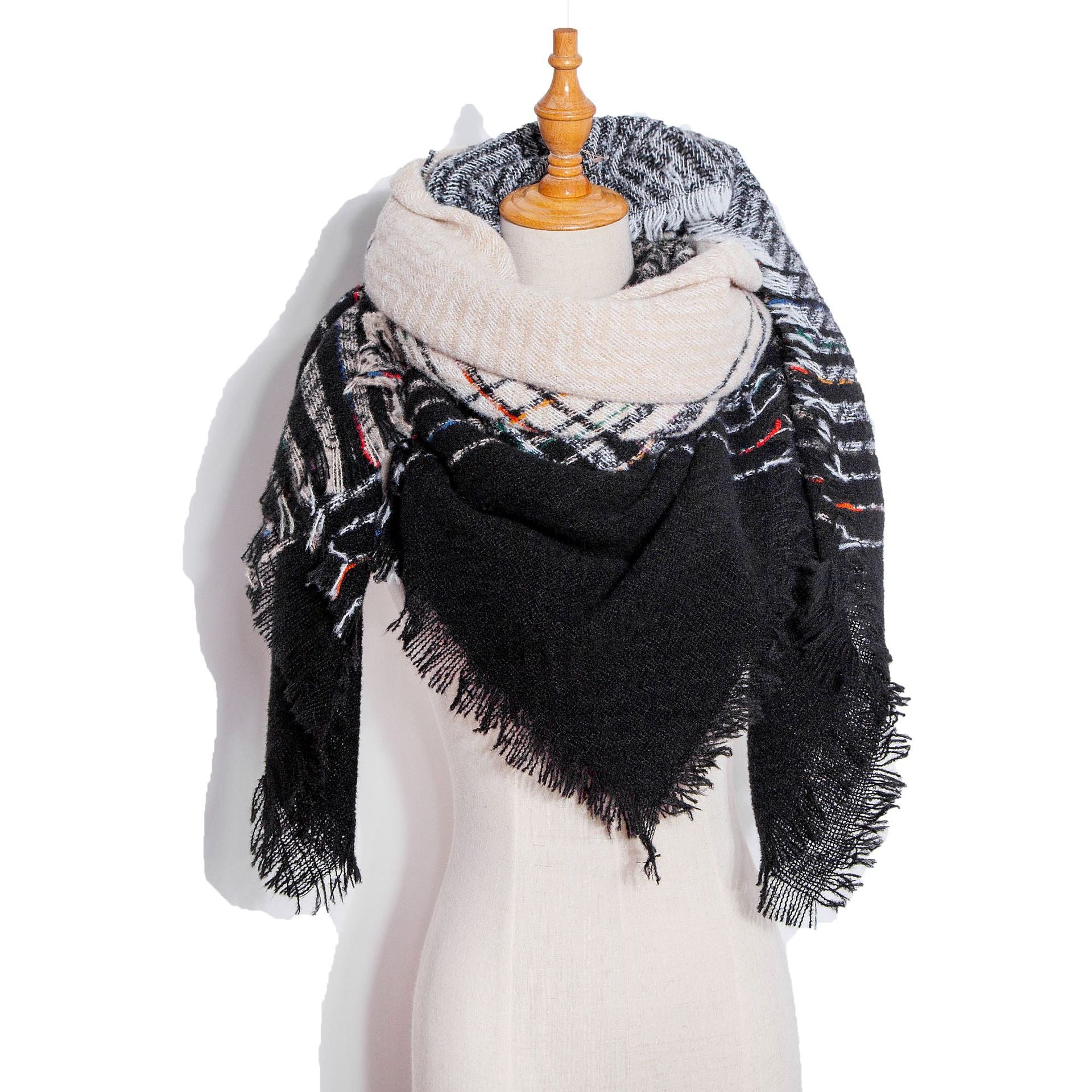 Shawl Scarf Autumn And Winter Large Plaid Triangle