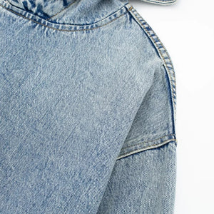 Versatile Casual Hooded Denim Hoodie