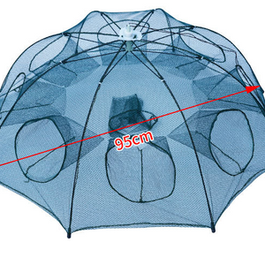 Strengthened 4-20 Holes Automatic Fishing Net Shrimp Cage Nylon Foldable Fish Trap Cast Net Cast Fold Crab Trap Fishing Network
