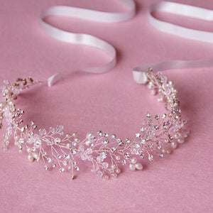 Pure Handmade Gold And Silver Crystal Bridal Hair Accessories