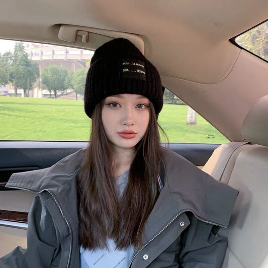Autumn And Winter Curly Hair Knitted Hat Wig