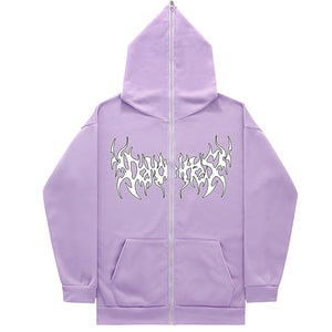 Personalized All-matching Loose Casual Zipper Hoodie