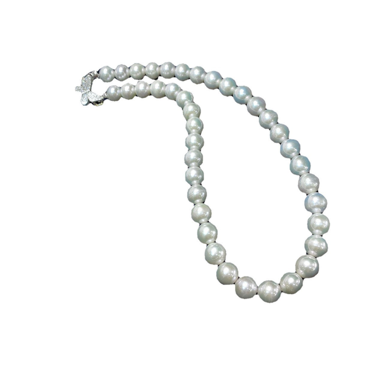 Freshwater Pearl Necklace Extremely Strong Light Nearly Perfect Circle