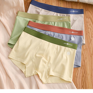 Striped Purified Cotton Men's Underwear Mid-waist Contrast Color