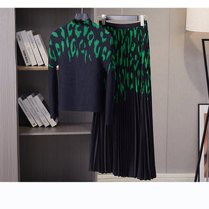 Women's Fashion Peplum Top Skirt Suit