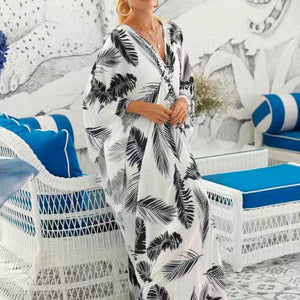 European And American Women's Seaside Vacation Robe Beach Dress Long Skirt