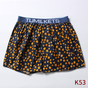 Men's Printed Boxer Shorts Loose Shorts Home Boxer Briefs Cotton