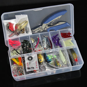 132 Pcs Fishing Lures Set Mixed Minnow Hooks Fish Lure Kit In Box Artificial Bait Fishing
