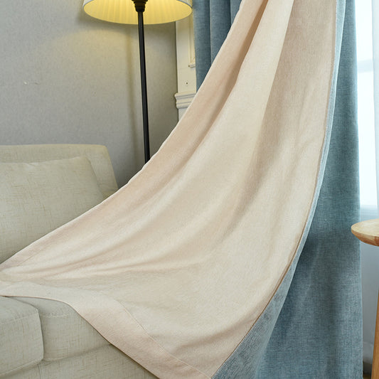 Simple solid chenille curtain high shading finished curtains