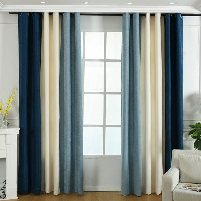 Simple solid chenille curtain high shading finished curtains