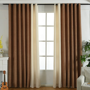 Simple solid chenille curtain high shading finished curtains