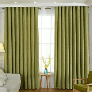 Simple solid chenille curtain high shading finished curtains
