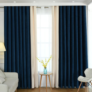 Simple solid chenille curtain high shading finished curtains