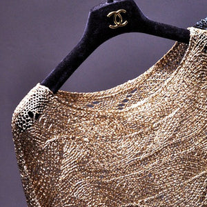Loose Plus Size Gold Thread Sequined Sweater Long Sleeve