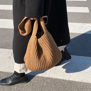Retro Underarm Single Shoulder Woven Student Handbag
