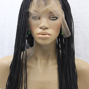 European and American black scorpion hair, front lace chemical fiber wig headgear, three wigs