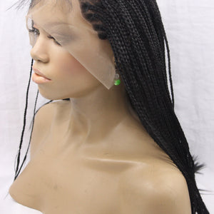 European and American black scorpion hair, front lace chemical fiber wig headgear, three wigs