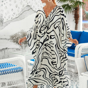European And American Women's Seaside Vacation Robe Beach Dress Long Skirt