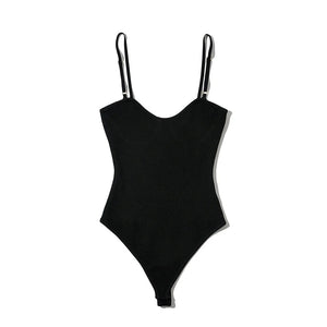 Sexy Round Neck Elastic Skinny Knit Jumpsuit Suspender
