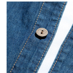 Spring And Autumn Long Sleeve Denim Shirt Jacket Slim Korean Style Men's Thin