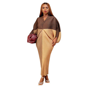 V-neck Batwing Sleeve Printing Dress