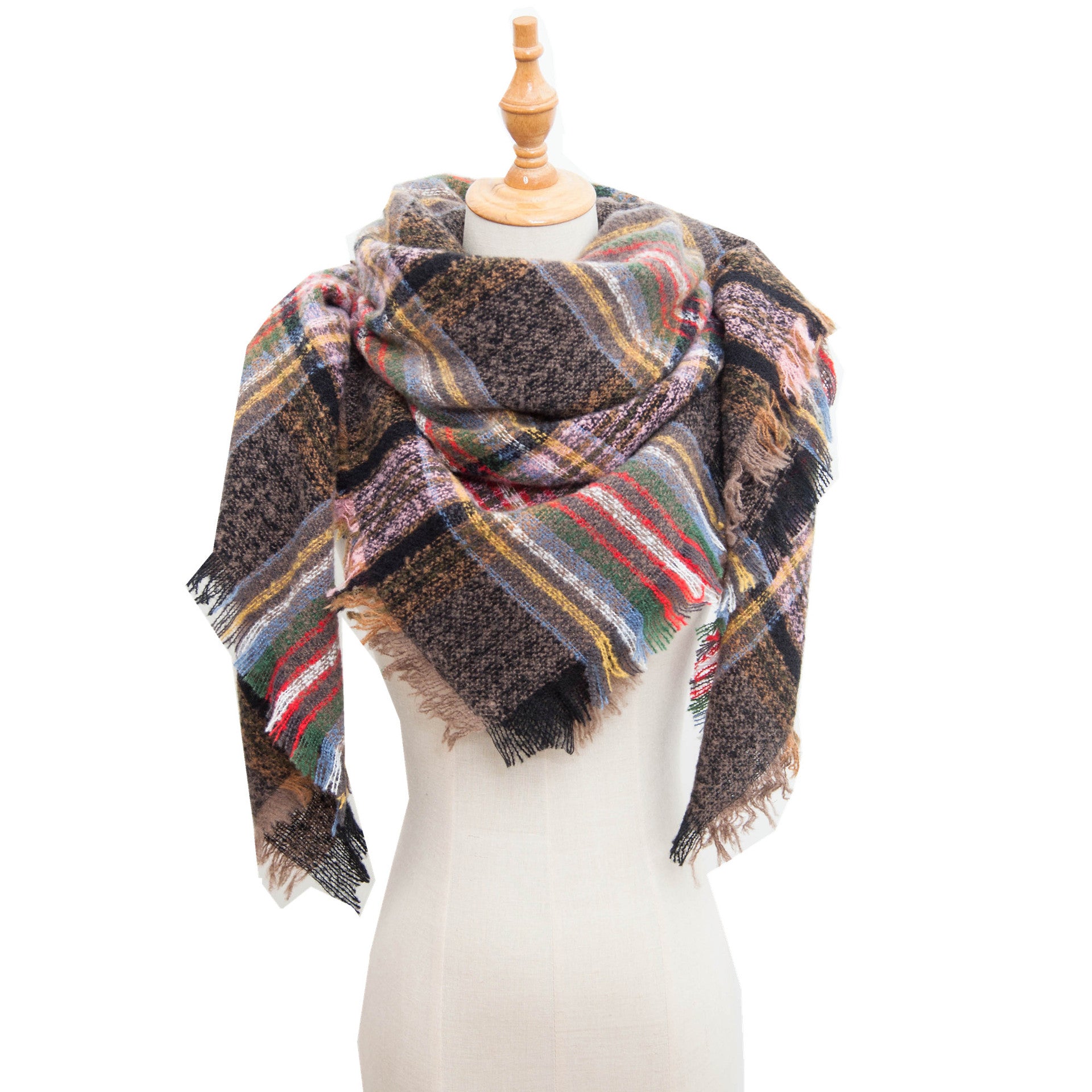 Shawl Scarf Autumn And Winter Large Plaid Triangle