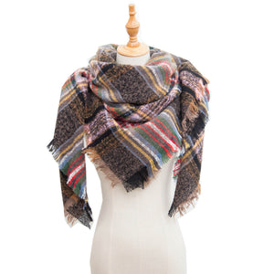 Shawl Scarf Autumn And Winter Large Plaid Triangle