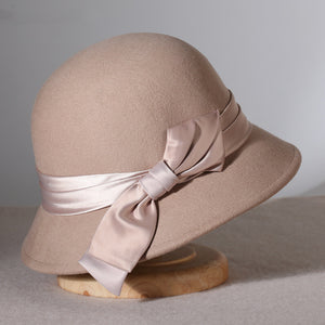 Japanese Black Retro Easy Matching Wool Warm Bucket Hat
