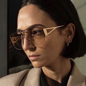Fashion Retro Semi-rimless Square Sunglasses